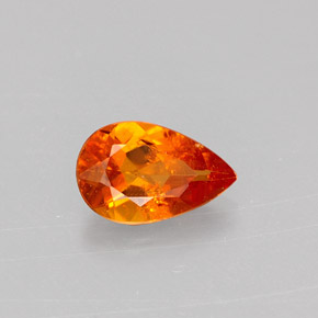 0.66 ct Orange Clinohumite Stone, Natural Clinohumite in Pear Facet Shape for Sale