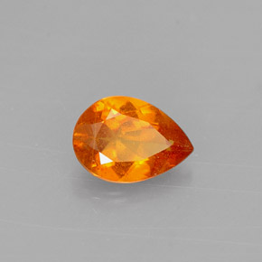 0.57 ct Orange Clinohumite Stone, Natural Clinohumite in Pear Facet Shape for Sale