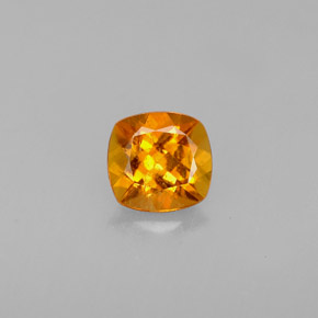 0.53 ct Orange Clinohumite Gemstone, Clinohumite Gem in Cushion-Cut Shape for Sale.
