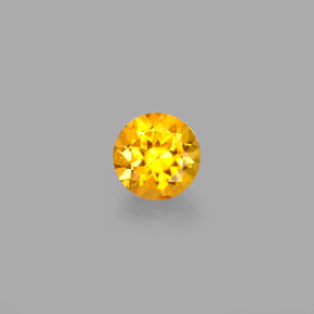 0.40 ct Yellow Clinohumite Gemstone, Clinohumite Gem in Round Facet Shape for Sale.