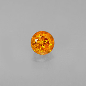 0.43 ct Orange Clinohumite Gemstone, Clinohumite Gem in Round Facet Shape for Sale.