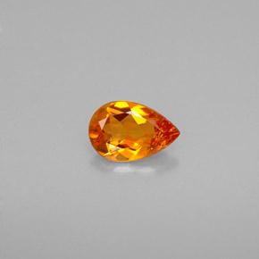 0.41 ct Orange Clinohumite Gemstone, Clinohumite Gem in Pear Facet Shape for Sale.