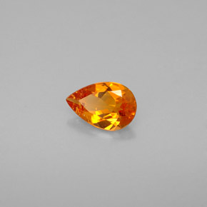 0.41 ct Orange Clinohumite Stone, Natural Clinohumite in Pear Facet Shape for Sale