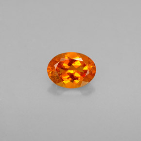 0.50 ct Orange Clinohumite Gemstone, Clinohumite Gem in Oval Facet Shape for Sale.