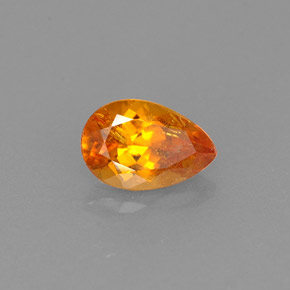 0.69 ct Orange Clinohumite Stone, Natural Clinohumite in Pear Facet Shape for Sale