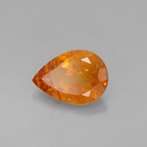 0.73 ct Orange Clinohumite Stone, Natural Clinohumite in Pear Facet Shape for Sale