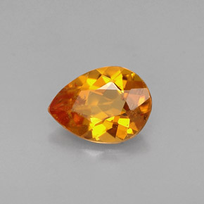 0.54 ct Orange Clinohumite Stone, Natural Clinohumite in Pear Facet Shape for Sale