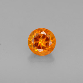 0.46 ct Orange Clinohumite Gemstone, Clinohumite Gem in Round Facet Shape for Sale.