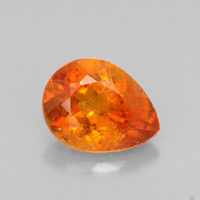 0.62 ct Orange Clinohumite Gemstone, Clinohumite Gem in Pear Facet Shape for Sale.