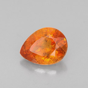 0.62 ct Orange Clinohumite Stone, Natural Clinohumite in Pear Facet Shape for Sale