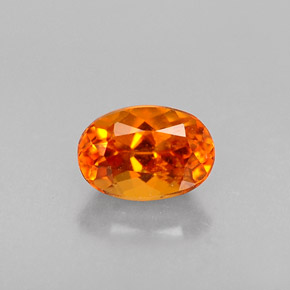 0.45 ct Orange Clinohumite Gemstone, Clinohumite Gem in Oval Facet Shape for Sale.