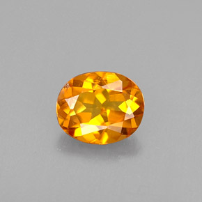 0.41 ct Orange Clinohumite Gemstone, Clinohumite Gem in Oval Facet Shape for Sale.