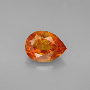 2.04 ct Orange Clinohumite Gemstone, Clinohumite Gem in Pear Facet Shape for Sale.