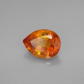 2.04 ct Orange Clinohumite Stone, Natural Clinohumite in Pear Facet Shape for Sale