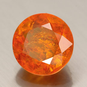 3.12 ct Orange Clinohumite Stone, Natural Clinohumite in Round Facet Shape for Sale