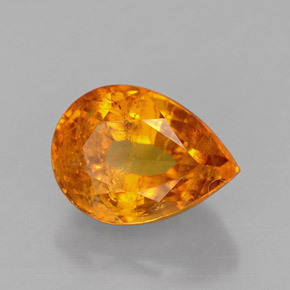 2.45 ct Orange Clinohumite Stone, Natural Clinohumite in Pear Facet Shape for Sale