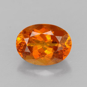 1.43 ct Orange Clinohumite Gemstone, Clinohumite Gem in Oval Facet Shape for Sale.