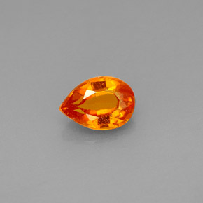 0.70 ct Orange Clinohumite Gemstone, Clinohumite Gem in Pear Facet Shape for Sale.