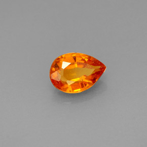 0.70 ct Orange Clinohumite Stone, Natural Clinohumite in Pear Facet Shape for Sale