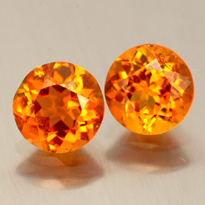 1.60 ct Orange Clinohumite Gemstone, Clinohumite Gem in Round Facet Shape for Sale.