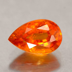 1.75 ct Orange Clinohumite Gemstone, Clinohumite Gem in Pear Facet Shape for Sale.