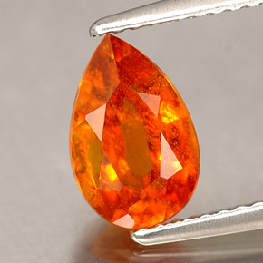 1.75 ct Orange Clinohumite Stone, Natural Clinohumite in Pear Facet Shape for Sale