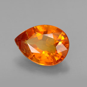 1.93 ct Orange Clinohumite Stone, Natural Clinohumite in Pear Facet Shape for Sale