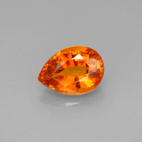 1.62 ct Orange Clinohumite Gemstone, Clinohumite Gem in Pear Facet Shape for Sale.