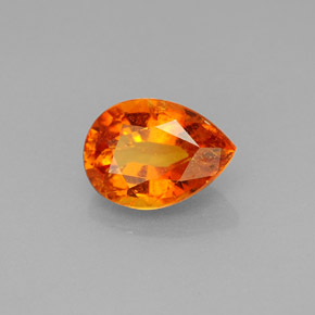 1.62 ct Orange Clinohumite Stone, Natural Clinohumite in Pear Facet Shape for Sale