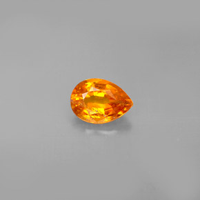 0.91 ct Orange Clinohumite Gemstone, Clinohumite Gem in Pear Facet Shape for Sale.