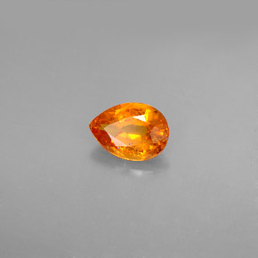 0.91 ct Orange Clinohumite Stone, Natural Clinohumite in Pear Facet Shape for Sale