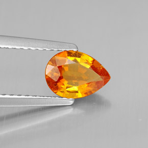 0.72 ct Orange Clinohumite Stone, Natural Clinohumite in Pear Facet Shape for Sale