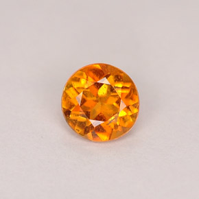 0.46 ct Orange Clinohumite Gemstone, Clinohumite Gem in Round Facet Shape for Sale.
