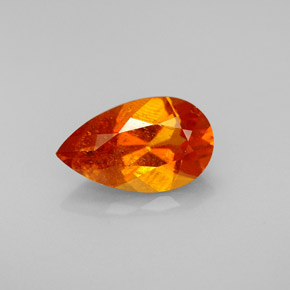 1.51 ct Orange Clinohumite Gemstone, Clinohumite Gem in Pear Facet Shape for Sale.