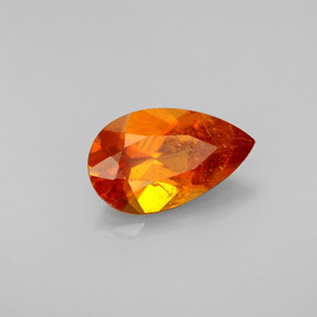 1.51 ct Orange Clinohumite Stone, Natural Clinohumite in Pear Facet Shape for Sale