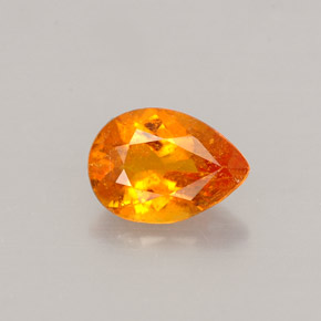 0.73 ct Orange Clinohumite Gemstone, Clinohumite Gem in Pear Facet Shape for Sale.