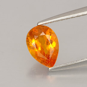 0.73 ct Orange Clinohumite Stone, Natural Clinohumite in Pear Facet Shape for Sale