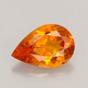 1.91 ct Orange Clinohumite Gemstone, Clinohumite Gem in Pear Facet Shape for Sale.