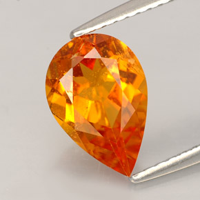 1.91 ct Orange Clinohumite Stone, Natural Clinohumite in Pear Facet Shape for Sale