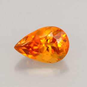 1.44 ct Orange Clinohumite Gemstone, Clinohumite Gem in Pear Facet Shape for Sale.