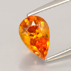 1.44 ct Orange Clinohumite Stone, Natural Clinohumite in Pear Facet Shape for Sale