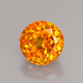 0.89 ct Orange Clinohumite Gemstone, Clinohumite Gem in Round Facet Shape for Sale.