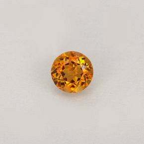 0.46 ct Orange Clinohumite Gemstone, Clinohumite Gem in Round Facet Shape for Sale.