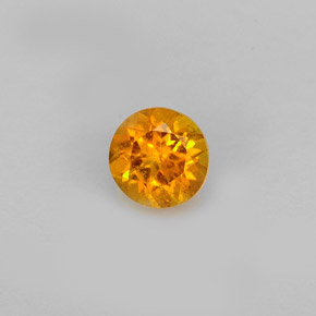 0.60 ct Orange Clinohumite Gemstone, Clinohumite Gem in Round Facet Shape for Sale.