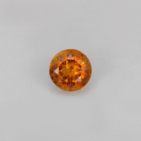 0.50 ct Orange Clinohumite Gemstone, Clinohumite Gem in Round Facet Shape for Sale.