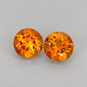 1.38 ct Orange Clinohumite Gemstone, Clinohumite Gem in Round Facet Shape for Sale.