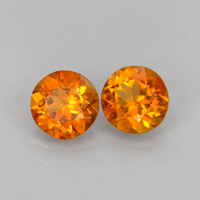 1.38 ct Orange Clinohumite Stone, Natural Clinohumite in Round Facet Shape for Sale