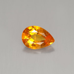 0.74 ct Orange Clinohumite Gemstone, Clinohumite Gem in Pear Facet Shape for Sale.