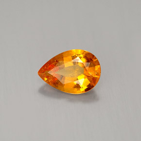 0.74 ct Orange Clinohumite Stone, Natural Clinohumite in Pear Facet Shape for Sale
