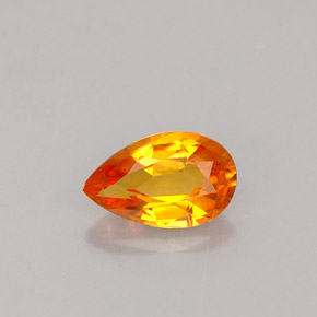 0.58 ct Orange Clinohumite Gemstone, Clinohumite Gem in Pear Facet Shape for Sale.